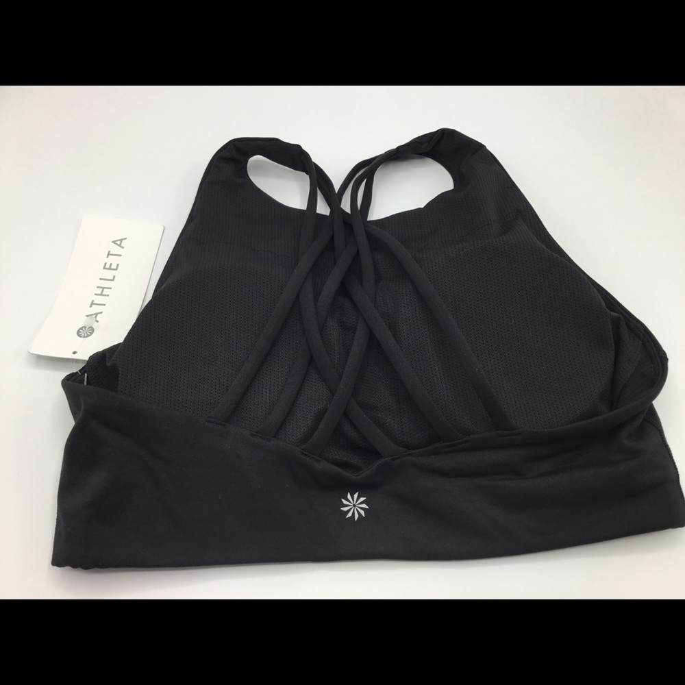 NWT Athleta Black High Neck Hyper Focused Bra - Picture 5 of 12